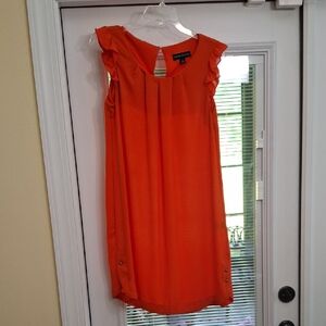 Vibrant Orange Ruffle Sleeve Blouse Summer Pretty